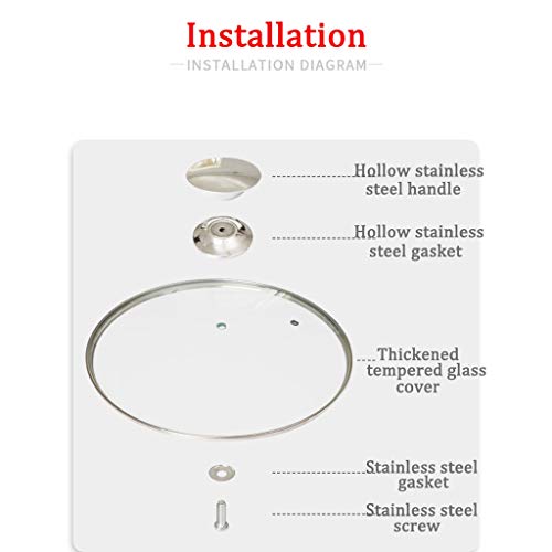 Tapa de Cristal Pan universal cubierta de sustitución Sartenes Wok Reemplazar Pot tapas cubierta transparente templado tapa de vidrio Cazo por la cocina casera Cocina de cocina ( Size : 33CM/13inch )