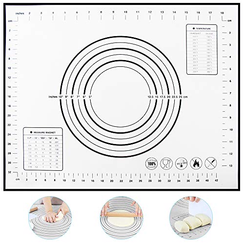 Tapete de Silicona para Hornear Baking Mat,Estera de silicona para hornear,Tapete para Hornear de Silicona con Medidas Adecuados para Hacer Pan y Pasteles en el Hogar (19.6x15.7 Inch)