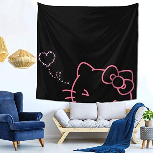 Tapices coloridos y variados hechos a medida, lujoso tapiz de pared atmosférica para colgar en la pared dormitorio decorado sala de estar dormitorio (149 x 59 pulgadas) - imágenes de Hello Kitty (42)
