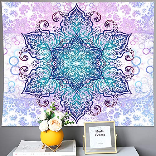Tapiz de mandala indio para colgar en la pared tapiz psicodélico bohemio colorido tapiz hippie misterioso y estético para dormitorio sala de estar decoración de pared tapiz artístico（Verde）(L)