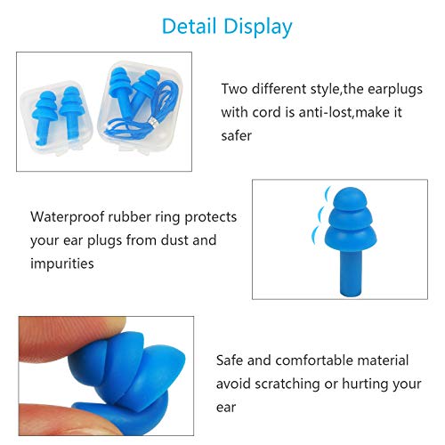 tapones para oídos ZoomSky 12 pares para reducir ruidos en dormir de tapones de oreja de silicona de tapon cancelación reutilizables para natar con botella pequeña