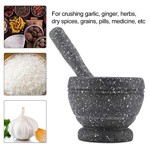 Tarente Herramienta Manual de plástico Grinder ajo Especias Hierbas Maja mortero Juego de molienda Cocina un tazón (# 4)