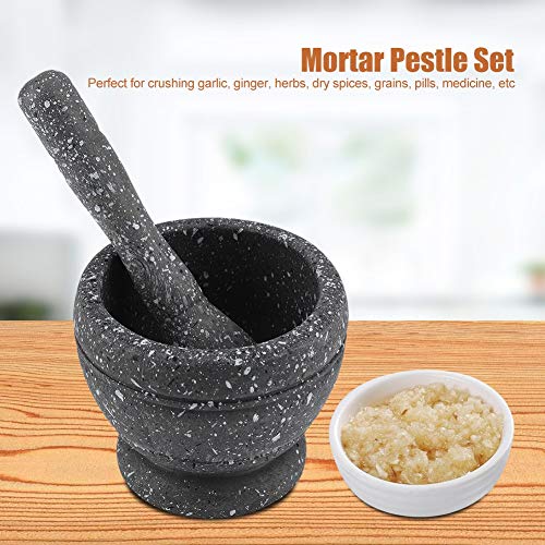 Tarente Herramienta Manual de plástico Grinder ajo Especias Hierbas Maja mortero Juego de molienda Cocina un tazón (# 4)