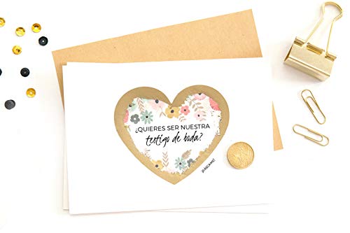 Tarjeta Testigo Boda ⎪Personalízala con tu mensaje ⎪Tarjeta Rasca (TESTIGO)