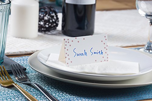 Tarjetas de lugar – 100 unidades de pequeñas tarjetas de tienda de campaña con lunares metálicos, manteles plegables de mesa, perfecto para bodas, banquetes, eventos, plegado 2 x 3,5 pulgadas