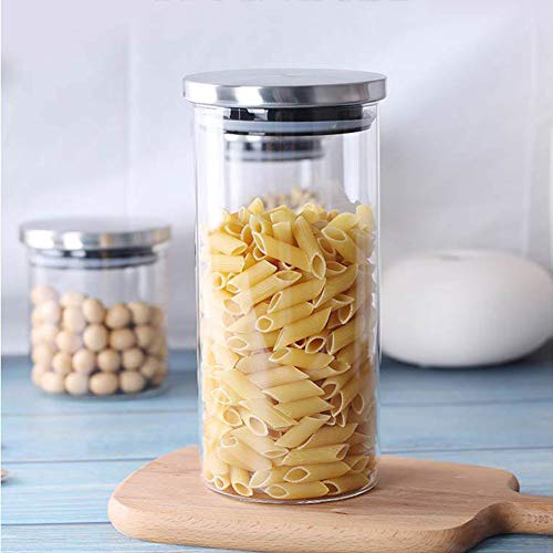 Tarros de almacenamiento de vidrio Recipientes de almacenamiento con sello de silicona de borosilicato para mermelada, pasta, espagueti, té, café, galletas, bocadillos, harina, 1320ml-44oz