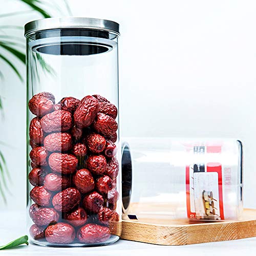 Tarros de almacenamiento de vidrio Recipientes de almacenamiento con sello de silicona de borosilicato para mermelada, pasta, espagueti, té, café, galletas, bocadillos, harina, 1320ml-44oz