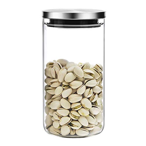 Tarros de almacenamiento de vidrio Recipientes de almacenamiento con sello de silicona de borosilicato para mermelada, pasta, espagueti, té, café, galletas, bocadillos, harina, 1320ml-44oz