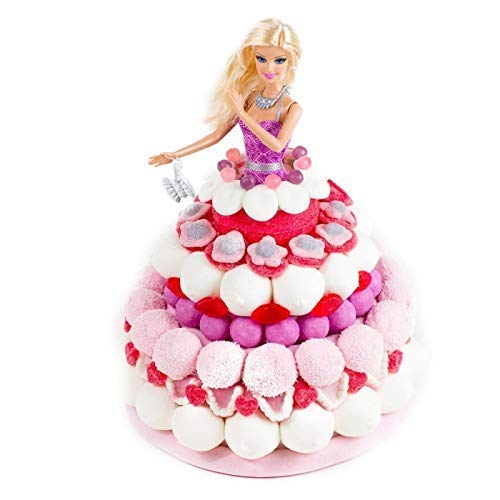 Tarta chuches muñeca vestido golosinas