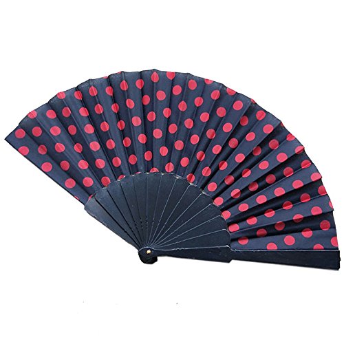 Tashioning Ventilador De Mano Estilo Chino Seda Plegable Decoración Boda Partido Abanicos Plegables Colores Surtidos Para Bodas Fiestas Clima Caluroso 06(F)