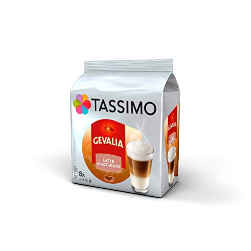 Tassimo Café Latte Macchiato Selección - Baileys/Gevalia/L'OR Latte Macchiato/Coffeeshop Selection Toffee-Nut Latte/Jacobs Latte Macchiato Vanilla Cápsulas de Café - 5 Paquetes (40 Porciones)