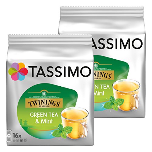 Tassimo Twinings Té verde y Menta, Paquete de 2, 2 x 16 T-Discs