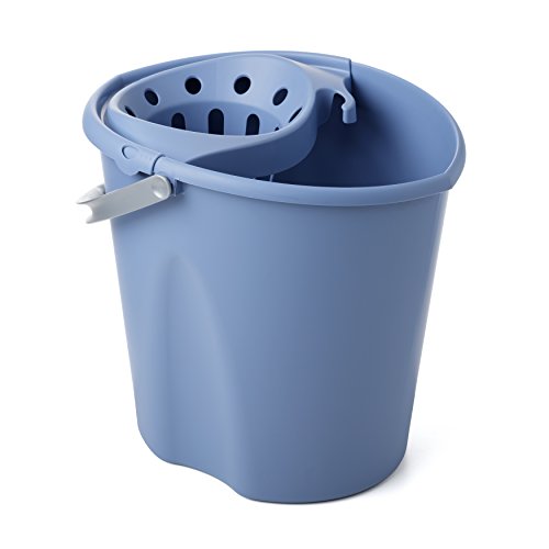 TATAY 1103300 - Cubo de Fregar graduado Ovalado con Escurridor y Asa, Capacidad para 12 Litros, Color Azul, 34 x 28 x 30,5