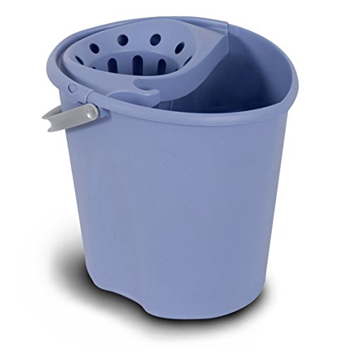 TATAY 1103300 - Cubo de Fregar graduado Ovalado con Escurridor y Asa, Capacidad para 12 Litros, Color Azul, 34 x 28 x 30,5