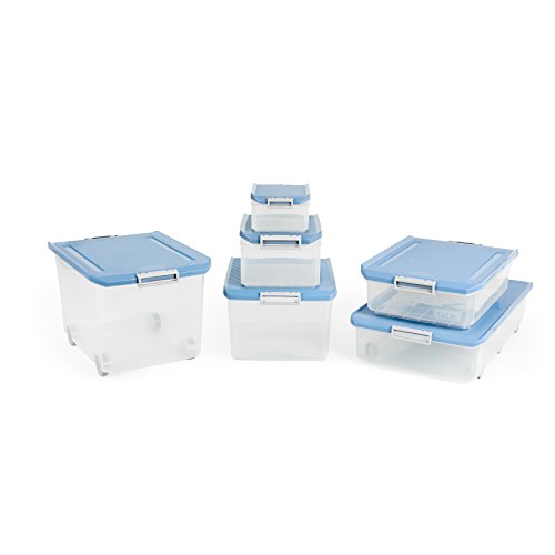TATAY 1150207 - Caja de Almacenamiento Multiusos con Tapa, 4.5l de Capacidad, Plástico Polipropileno Libre de BPA, Azul, 12 x 30 x 19 cm