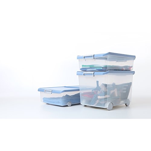 TATAY 1150207 - Caja de Almacenamiento Multiusos con Tapa, 4.5l de Capacidad, Plástico Polipropileno Libre de BPA, Azul, 12 x 30 x 19 cm