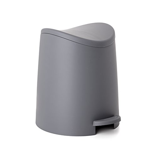 TATAY 4470014 - 3L Pequeño Cubo de baño con Apertura a Pedal, Gris, 19x22.1x0.41 cm