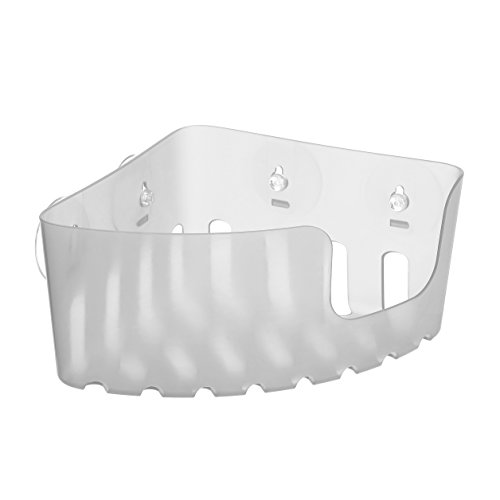 TATAY 4520302 - Cesta rinconera organizadora de ducha con ventosas, capacidad para 2 kg, Plástico Polipropileno, Color glacé, 20.5x20.5x11 cm