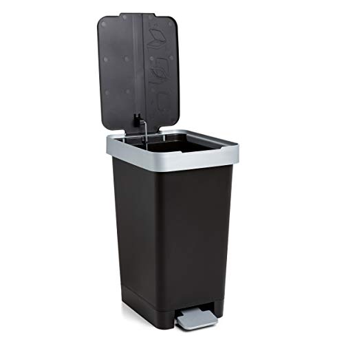 Tatay Cubo de Basura, Negro, Mediano