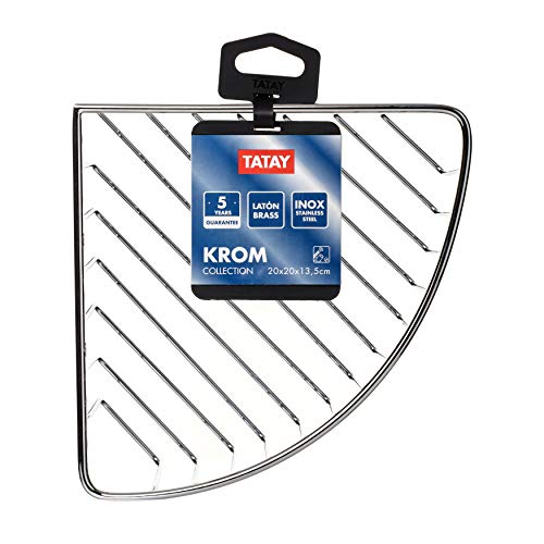 Tatay Krom Cestillo rinconera, Acero Inoxidable, Cromado, 20.00x13.50x20.00 cm