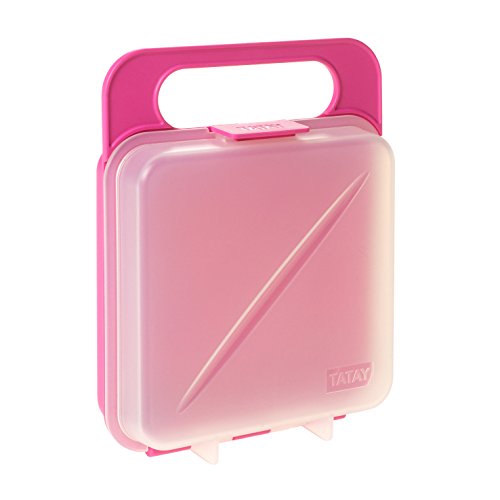 Tatay Porta Contenedor de Alimentos para Sandwich, Libre de BpA, Rosa, 18x14x4.5 cm