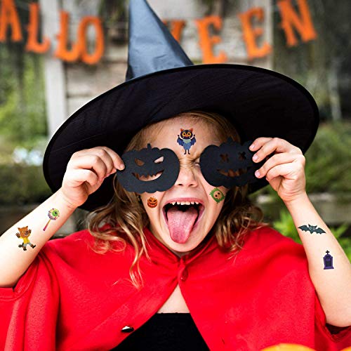 Tatuajes Temporales de Halloween, 40 Piezas Surtidos Tatuajes Temporales de Halloween para Niños, Niños y Niñas con Patrón de Calabaza, Calavera, Fantas,Tatuajes de Vampiros Murciélago