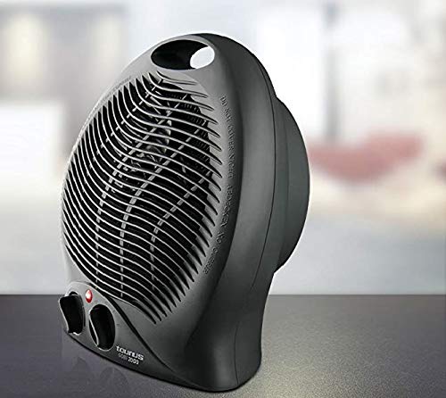 Taurus Gobi-Calefactor, termoventilador, silencioso, 2000 W, termostato Ajustable, función ventilación, 2 Posiciones de Calor, asa de Transporte, Negro