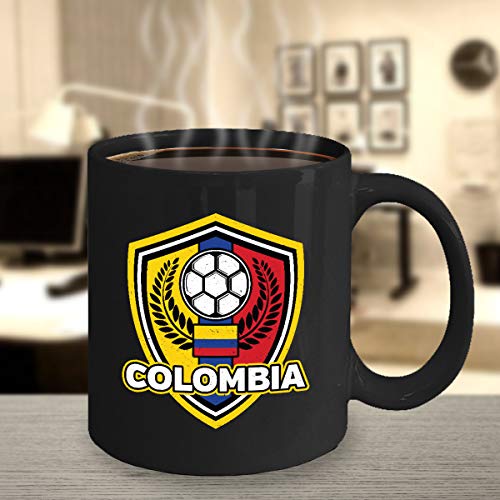 Taza de café de fútbol de Colombia, 11 oz, taza de cerámica, regalo de fútbol, bandera de Colombia, idea de regalo de fútbol, regalo para jugador de fútbol