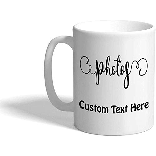 Taza de café personalizada 330 ml Fotos Monogramas del alfabeto Taza de té de cerámica Texto personalizado