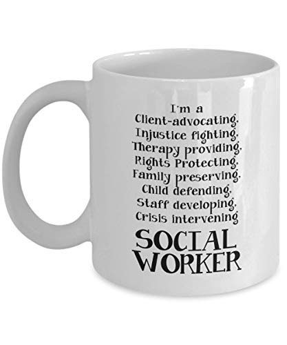 Taza I 'm A. Social Worker, blanca, 11 oz - Unique Gifts