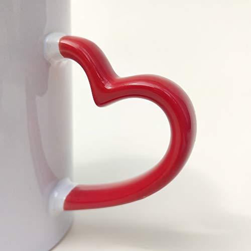 Taza Personalizada con Foto. Regalos Personalizados con Foto. Taza Personalizada Amor y día de la Madre. Taza con asa corazón Rojo