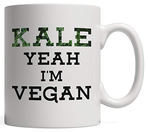 Tazas de Café,Kale Yeah I'm Vegan Una taza de regalo vegetariana y vegana divertida | Comer alimentos limpios y frescos Vivir crudo y verde. Vida basada en plantas