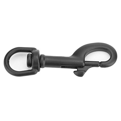 Tbest Gancho de Buceo de Acero Inoxidable con Clip de Doble Perno de Doble Terminación Broche de Presión Ojo Giratorio Gancho de Tornillo de Broche de Buceo Gancho de Seguridad para Buceo(75mm-Negro)