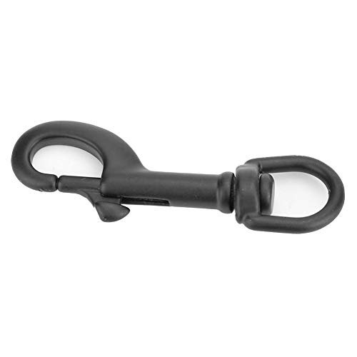 Tbest Gancho de Buceo de Acero Inoxidable con Clip de Doble Perno de Doble Terminación Broche de Presión Ojo Giratorio Gancho de Tornillo de Broche de Buceo Gancho de Seguridad para Buceo(75mm-Negro)