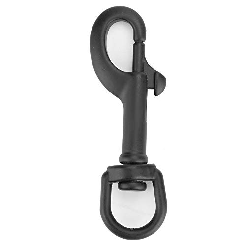 Tbest Gancho de Buceo de Acero Inoxidable con Clip de Doble Perno de Doble Terminación Broche de Presión Ojo Giratorio Gancho de Tornillo de Broche de Buceo Gancho de Seguridad para Buceo(75mm-Negro)