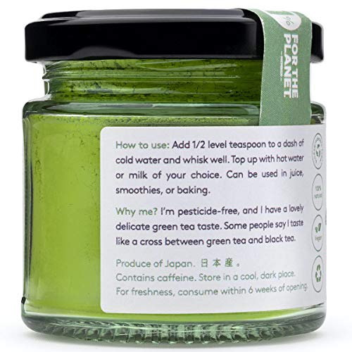 Té Matcha Verde en Polvo 50g de PureChimp | Grado Ceremonial De Japón | Sin Pesticidas | Tarro de Cristal Reciclable y Tapa de Aluminio