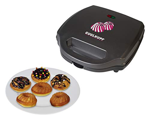 Team Kalorik Máquina de donuts, Para 6 bizcochos o donuts, Placas de cocción antiadherentes, 900 W, Negro, TKG CKM 1002 NYC