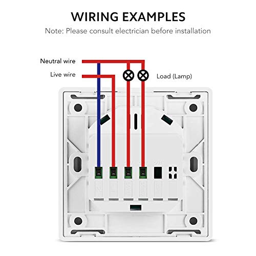 TECKIN Interruptores Inteligentes de pared,compatibles con Alexa,Google Home, Interruptores WiFi Inteligentes con control remoto y de voz,Ajuste del Temporizador, No Se Sequiere Hub.