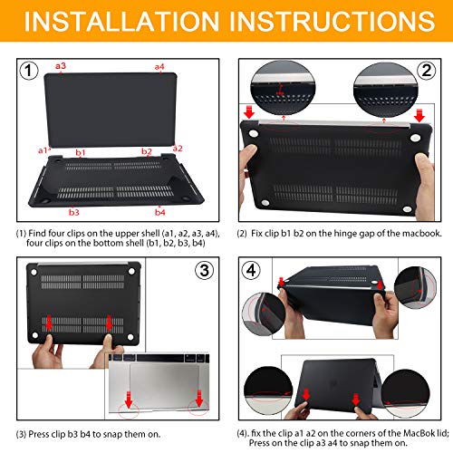 TECOOL Funda para MacBook Pro 13 2016 2017 2018 2019, Plástico Dura Case Carcasa + Tapa del Teclado para MacBook Pro 13.3 Pulgadas con/sin Touch Bar Modelo: A1706 A1708 A1989 A2159, Mate Transparente