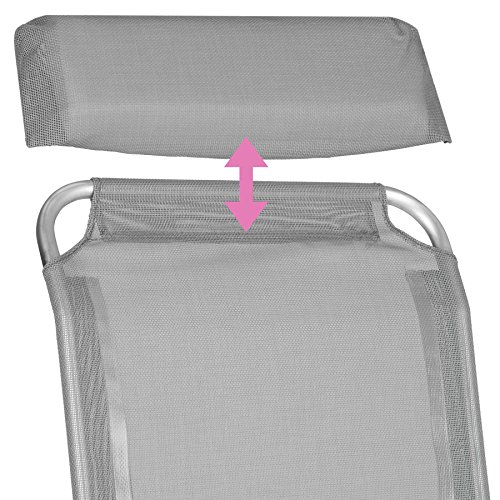 TecTake 2X Sillón de Aluminio Plegable de Jardin | Respaldo y Parte de los pies Ajustable en 5 Posiciones | (Largo x Ancho x Alto): Aprox. 146,5 x 59 x 117,5 cm