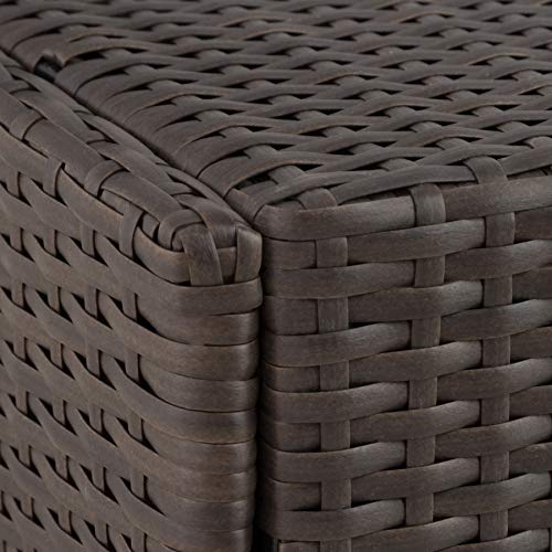 TecTake Tumbona chaise longue de poli ratán tumbona de jardín silla de terraza - disponible en diferentes colores - (Marrón antigüedad)