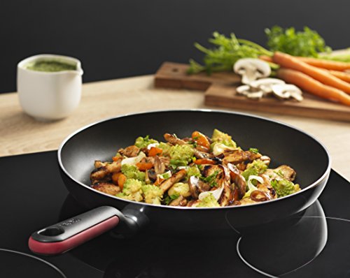 Tefal Comfort Grip D5090802 Sartén, 28 Cm, Revestimiento Antiadherente Titanio Force/Esmalte, Negro