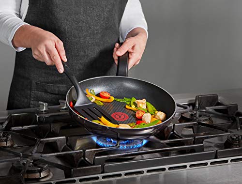 Tefal D51608 Resist - Sartén (32 cm, revestimiento antiadherente, Thermo-Spot, aluminio), color negro