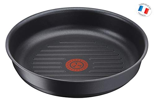 Tefal INGENIO Expertise - Sartén parrilla, 26 cm, antiadherente, color negro (mango no incluido)