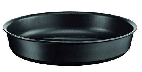 Tefal INGENIO Expertise - Sartén parrilla, 26 cm, antiadherente, color negro (mango no incluido)