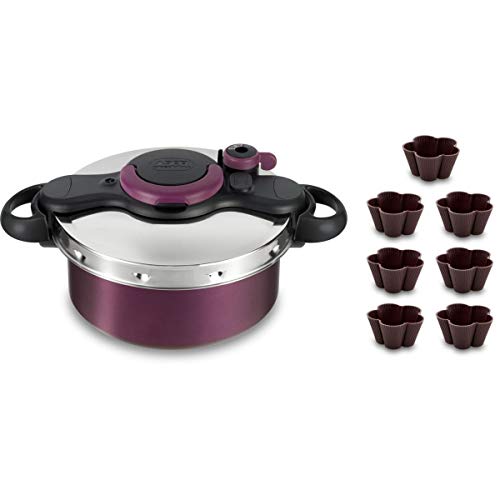 Tefal SEB P4605103 Olla a presión 5 L Burdeos, Negro, Plata - ollas a presión (5 L, Cerámico, Gas, Halógeno, Inducción, Burdeos, Negro, Plata, 1 Pieza(s))