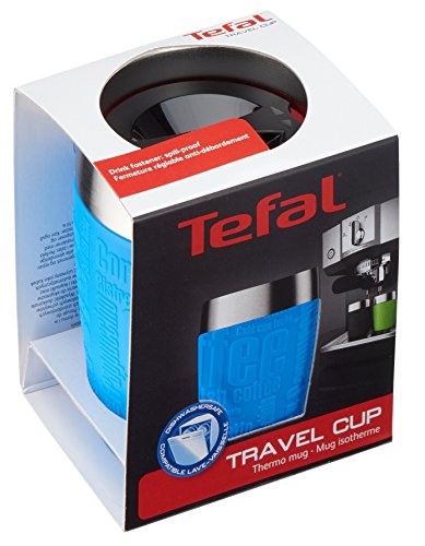Tefal - Taza de viaje (acero inoxidable, 200 ml), color azul