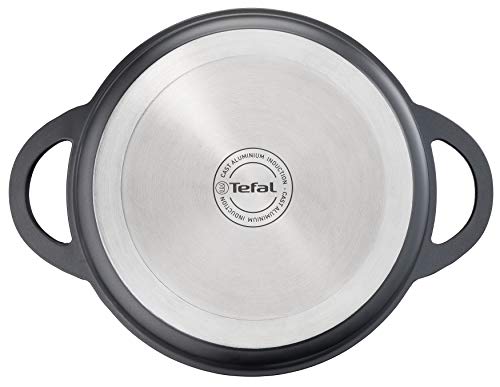 Tefal Trattoria E21872 Sartén con tapa de hierro fundido, fundición de aluminio, Negro
