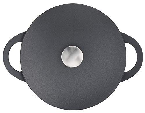 Tefal Trattoria E21872 Sartén con tapa de hierro fundido, fundición de aluminio, Negro