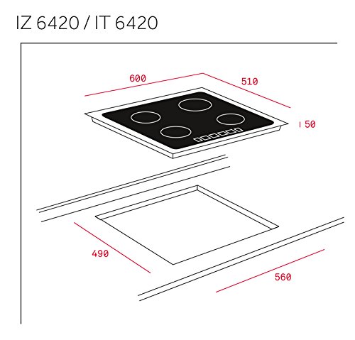Teka IZ 6420 Integrado Con - Placa (Integrado, Con placa de inducción, Vidrio, Negro, 1800 W, 14,5 cm)